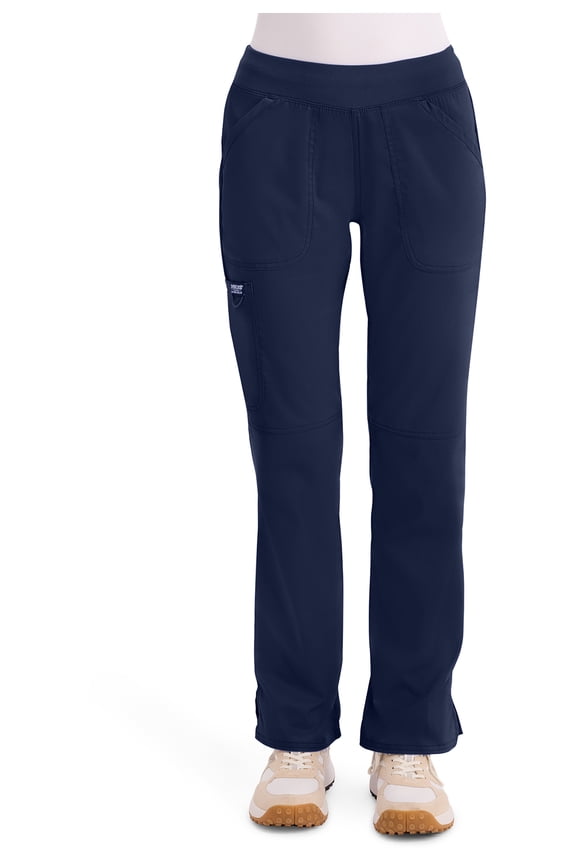Workwear Revolution Women's Scrubs Pant Mid Rise Straight Leg Pull-On WW110, Blue