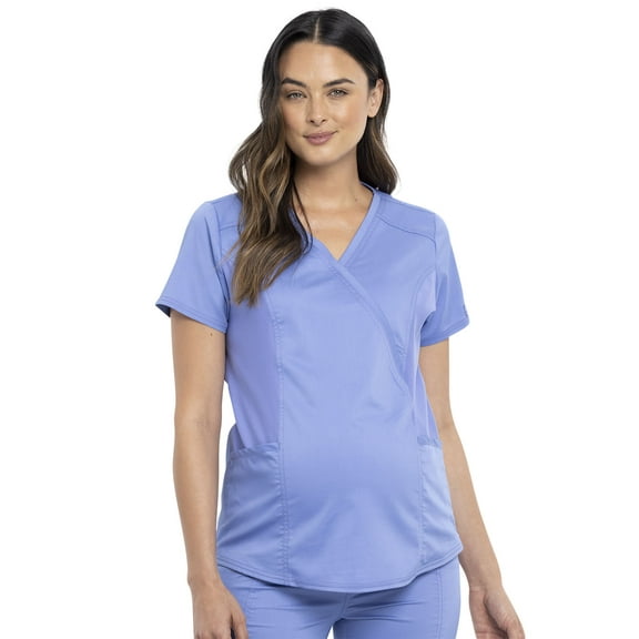 Cherokee Workwear Revolution Women's Scrubs Top Maternity Mock Wrap WW688