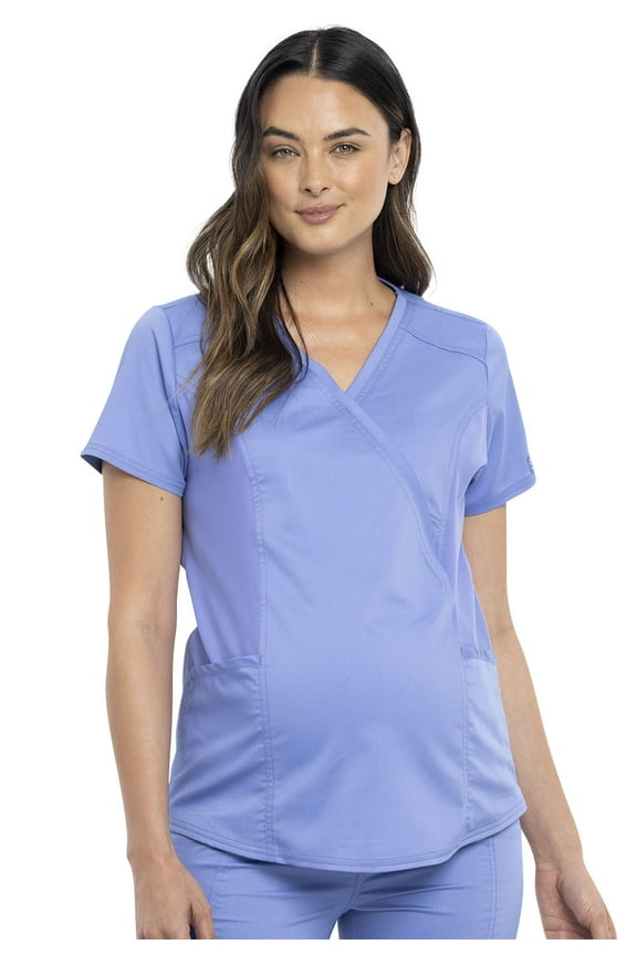 Workwear Revolution Women's Scrubs Top Maternity Mock Wrap WW688