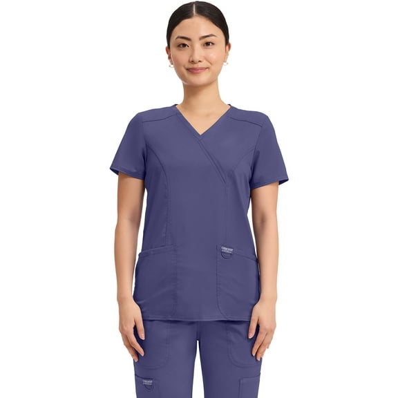 Cherokee Workwear Revolution Women's Scrubs Top Mock Wrap WW610