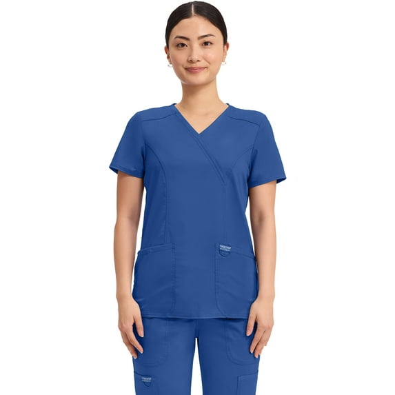 Cherokee Workwear Revolution Women's Scrubs Top Mock Wrap WW610
