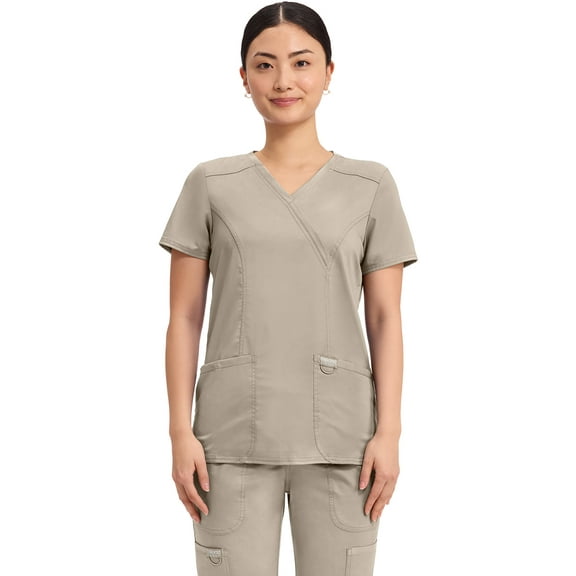 Cherokee Workwear Revolution Women's Scrubs Top Mock Wrap WW610
