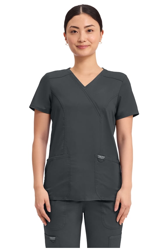 Workwear Revolution Women's Scrubs Top Mock Wrap WW610