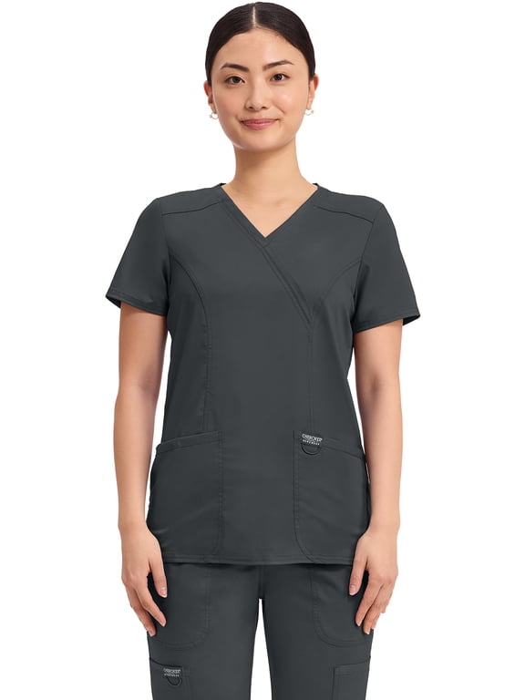 Workwear Revolution Women's Scrubs Top Mock Wrap WW610