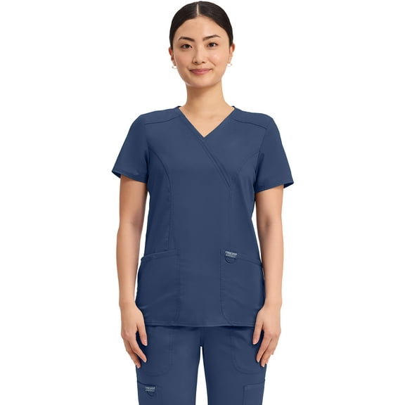 Cherokee Workwear Revolution Women's Scrubs Top Mock Wrap WW610