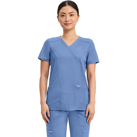 Cherokee Workwear Revolution Women's Scrubs Top Mock Wrap WW610
