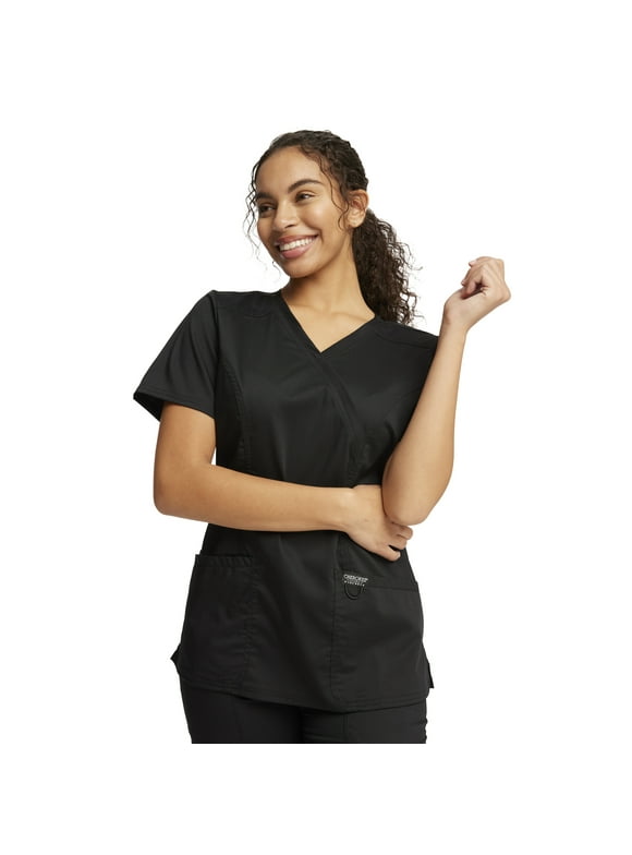 Cherokee Workwear Revolution Women's Scrubs Top Mock Wrap WW610