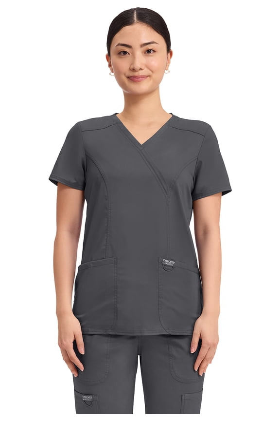 Workwear Revolution Women's Scrubs Top Mock Wrap WW610