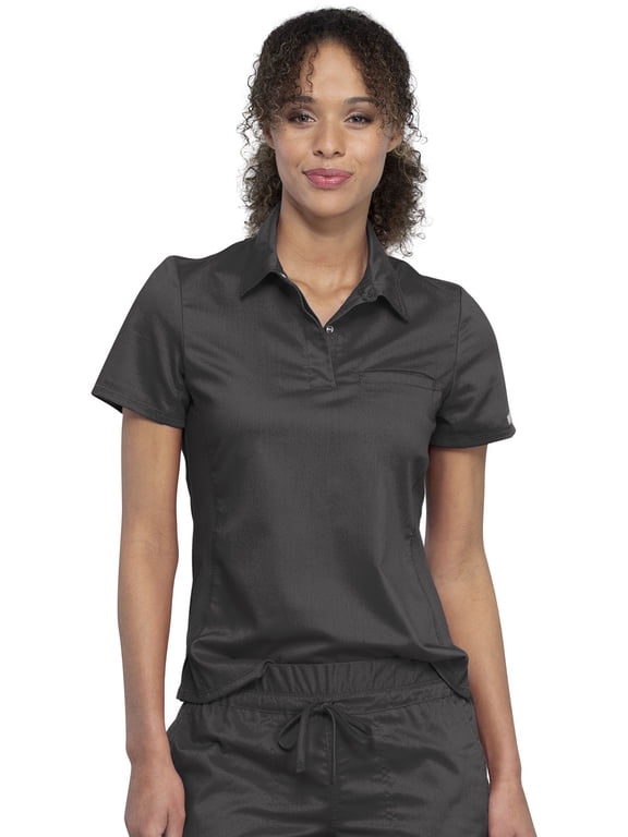 Workwear Revolution Women's Scrubs Top Snap Front Polo WW698