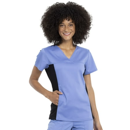 Cherokee Workwear Revolution Women's Scrubs Top V-Neck Knit Panel WW2875