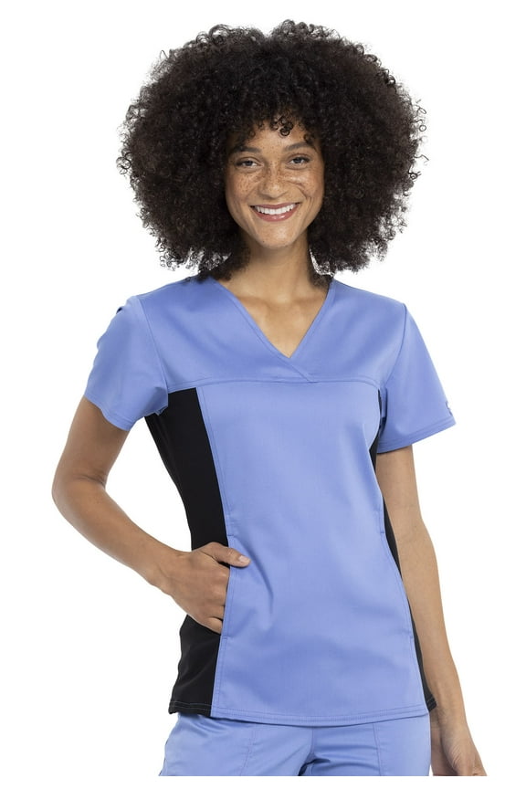 Workwear Revolution Women's Scrubs Top V-Neck Knit Panel WW2875