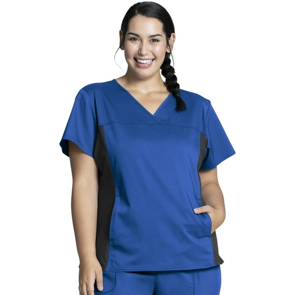 Cherokee Workwear Revolution Women's Scrubs Top V-Neck Knit Panel WW2875