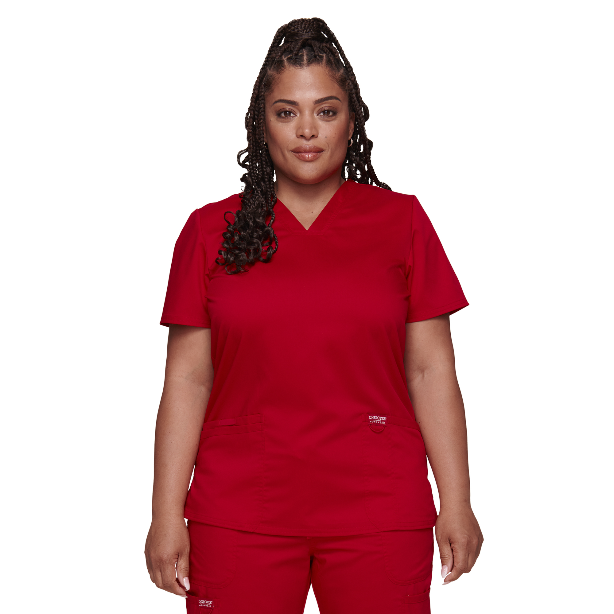Cherokee Flexibles Women's Scrubs Top VNeck Knit Panel CK624