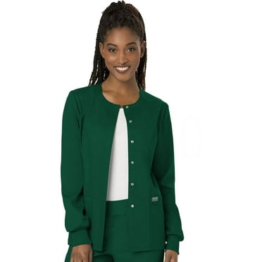Cherokee Snap Front Scrub Jackets for Women, Workwear Revolution Soft Stretch WW310