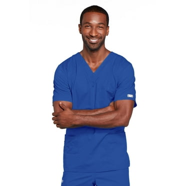 Cherokee Workwear Stretch Unisex Scrubs Top V-Neck, Plus Size, 4725, 5XL, Royal