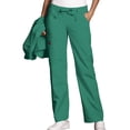 thumbnail image 1 of Cherokee Workwear Women Scrubs Pant, Low Rise Drawstring Cargo, 4020P, L Petite, Surgical Green, 1 of 4