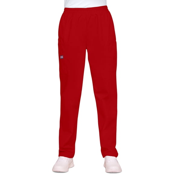 Cherokee Workwear Women's Scrubs Pant Natural Rise Tapered Pull-On Cargo 4200