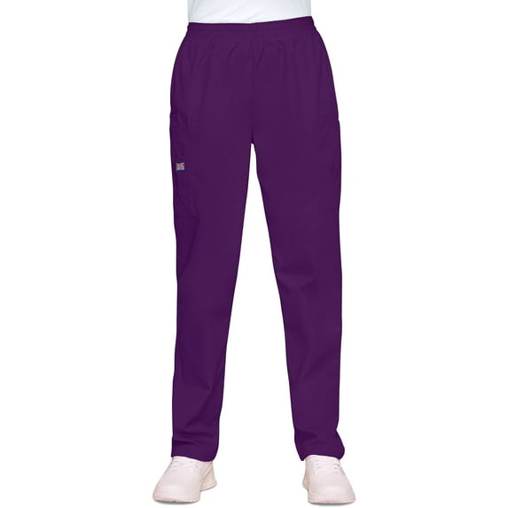Cherokee Workwear Women's Scrubs Pant Natural Rise Tapered Pull-On Cargo 4200