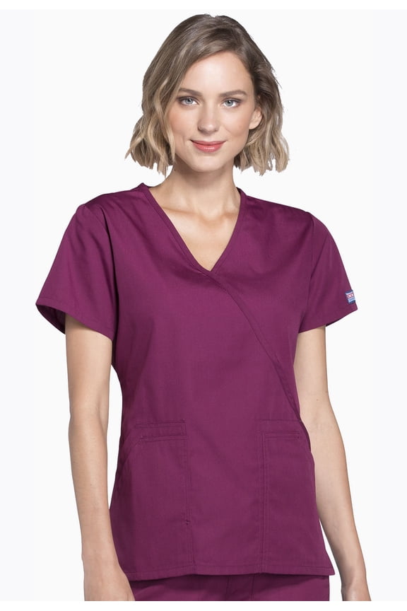 Workwear Women's Scrubs Top Mock Wrap 4741
