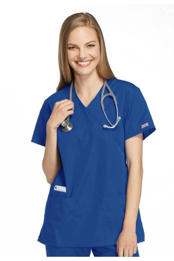 Workwear Women's Scrubs Top Mock Wrap Tunic 4801