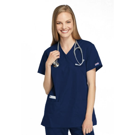 Cherokee Workwear Women's Scrubs Top Mock Wrap Tunic 4801