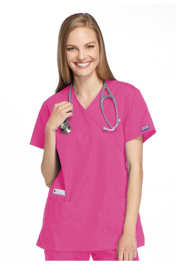 Workwear Women's Scrubs Top Mock Wrap Tunic 4801