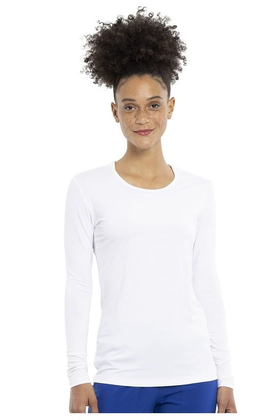 Workwear Women's Underscrubs Long Sleeve Knit Tee 4881 Female White