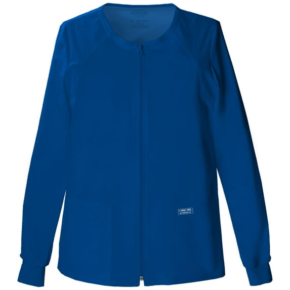 Cherokee Zip Front Scrub Jackets for Women, Workwear Core Stretch Soft Brushed Twill 4315