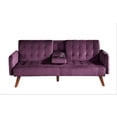 thumbnail image 1 of US Pride Furniture Cherrie 72'' Velvet Round Arm Sleeper in Purple, 1 of 4