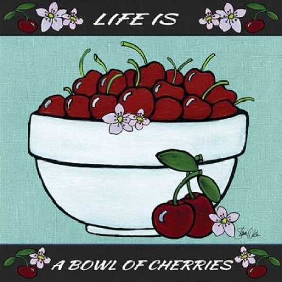 Cherries Canvas Art - Shanni Welsh (24 x 24)