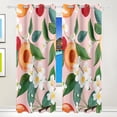 thumbnail image 1 of Cherries Flowers Peaches Black Out Curtains 84 Inch Length for Bedroom Living Room Windows 2 Panels Set, 1 of 6