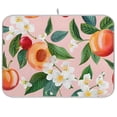thumbnail image 1 of Cherries Flowers Peaches Dish Drying Mat Dish Drainer Rack Mats Water Absorbent Non-Slip Easy Clean Heat Resistant for Kitchen Counter, 1 of 8