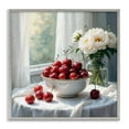 thumbnail image 1 of Cherries & Flowers Still Life Gray Framed Giclee Art, design by Lettered and Lined, 1 of 9