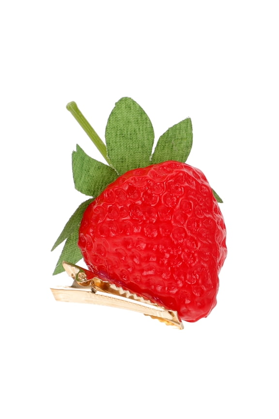 Strawberry Shaped Plastic Hair Clip Red Cute Accessory for Women 1Pack 2.4x1.4x1.4in