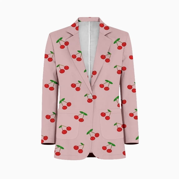 Cherries Men's Suit Blazer Casual Party Wear Slim Fit Suit Jacket Fashionable Luxury British Style Men Suit Coat