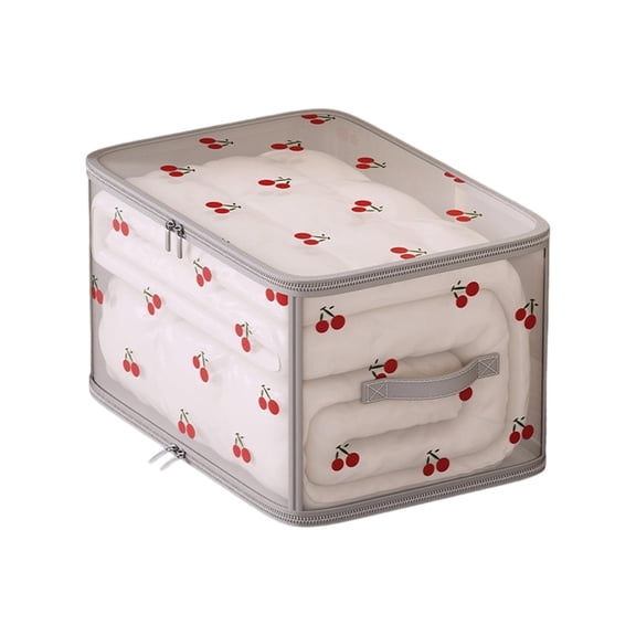 Cherries Patterns Foldable Clothes Storage Box Large Capacity Fabric Organizer For Closets Sweaters Blankets Pants Bedroom Wardrobe Storage Bin Multi Size