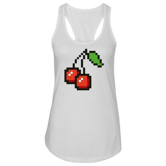 Cherries Pixel Design Tank Women -Image by Shutterstock, Female Large