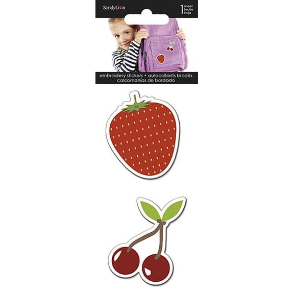 Cherries & Strawberry Embroidered Stickers