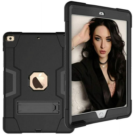 Cherrry Case for iPad 10.2 Inch Tablet,Hybrid Heavy Duty Shockproof Rugged High Impact Full-Boday Protective Case for Apple iPad 10.2 Inch 7th/8th Generation 2019/2020 Released(Black/Black)