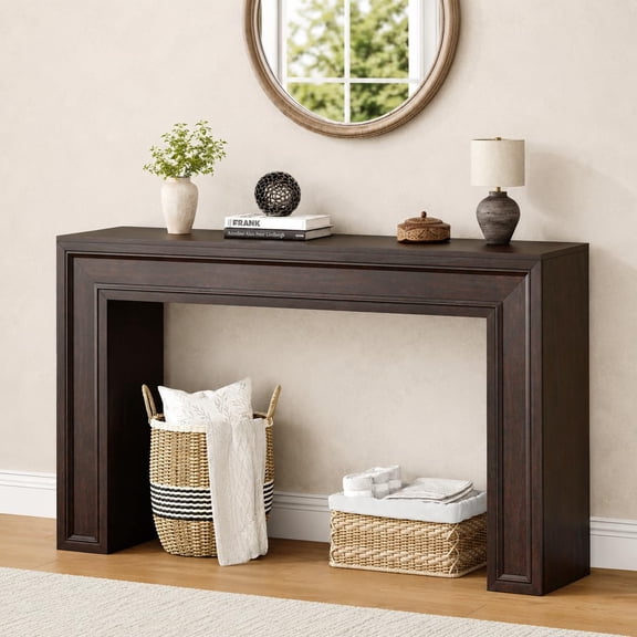 Cherry 55IN Engineered Wood Console Table for Living Room Hallway Behind Sofa