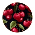 thumbnail image 1 of Cherry 6PCS Round Coasters Set, Microfiber Leather Drink Coasters 11x11 cm/4.3x4.3 in - Heat Mats for Home and Kitchen Use, 1 of 6