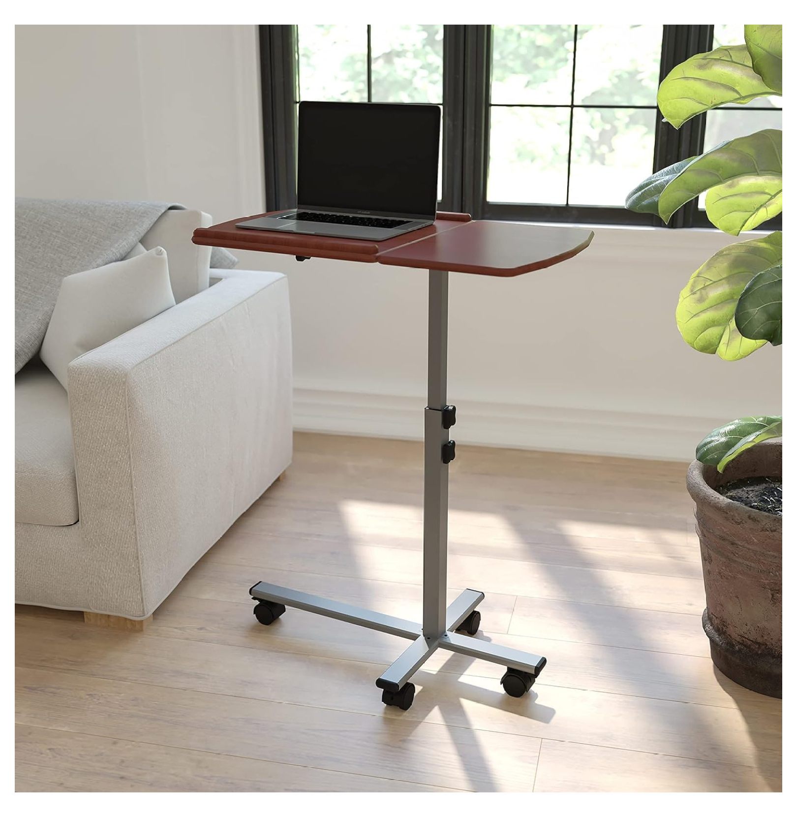 Cherry Angle and Height Adjustable Mobile Laptop Computer Table