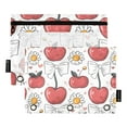 thumbnail image 1 of Cherry Apple Bow Daisy 2 Pack Pencil Pouch for 3 Ring Binder Smooth Zipper Folders with Pockets Clear Window Pencil Case, 1 of 6