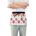 thumbnail image 1 of Cherry Apple Bow Daisy Server Apron with 3 Pockets Waterproof Waitress Waist Short Apron for Man Woman 12 Inches, 1 of 7