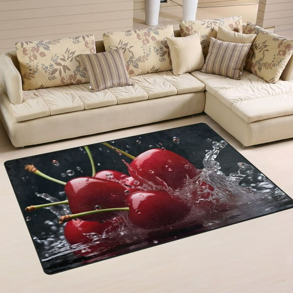 Cherry Area Floor Mats Non-Slip Rugs Soft Doormat 31 x 20 inch Carpet for Living Dining Room Bedroom Decorative