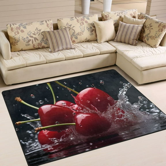 Cherry Area Rugs Soft Non-Slip Floor Mats Large Nursery Carpets Doormat for Living Room Bedroom Hotel Decor 80"x58"