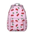 thumbnail image 1 of Cherry Art Pattern Backpack with Sweet Pink Details, Cute Small Backpack for School or Weekend Getaway, 1 of 6
