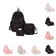 thumbnail image 1 of Cherry Backpack for Women Kawaii Coquette Nylon Backpack 3Pcs Set Cute College Laptop Rucksack Fashion Travel Daypack (Black), 1 of 3