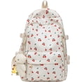 thumbnail image 1 of Cherry Backpack with Bear Widgets, Cute Aesthetic Kawaii Backpack with Cherry Print(Cherry), 1 of 9