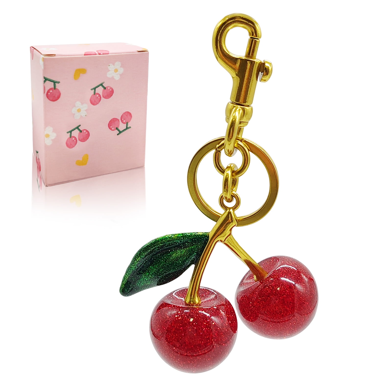 　Cherry　さくらんぼ　Cherries Bag Charm INGHOOD Cherry Bag Charm, Cherry Keychain Accessory Purse